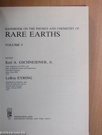 Handbook on the Physics and Chemistry of Rare Earths 9.