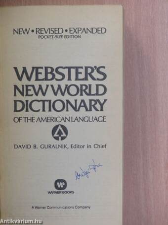 Webster's New World Dictionary of the American Language