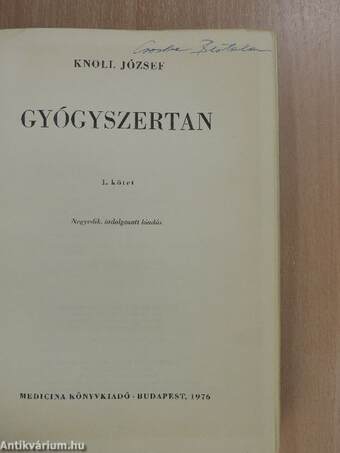 Gyógyszertan 1. (töredék)