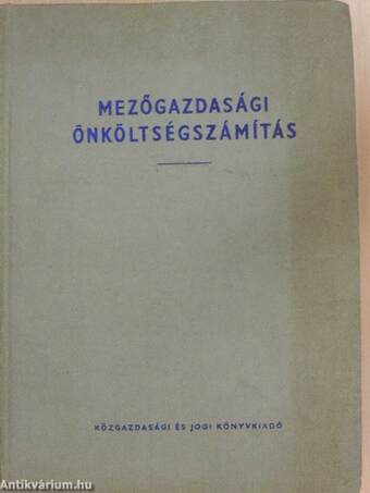 Mezőgazdasági önköltségszámítás