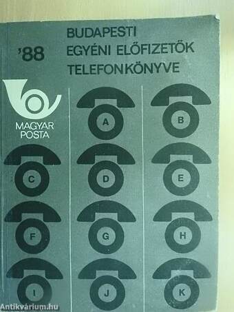 Budapesti egyéni előfizetők telefonkönyve 1988 I. (töredék)