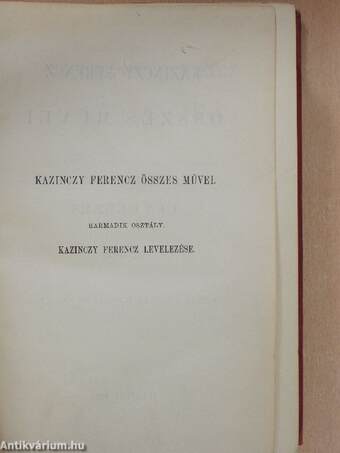 Kazinczy Ferencz levelezése XIX.