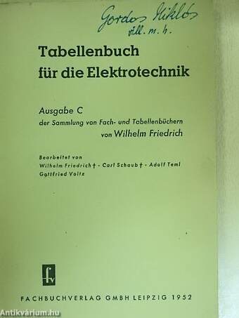 Tabellenbuch für die Elektrotechnik