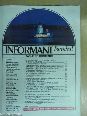 Informant Istanbul Summer 1982