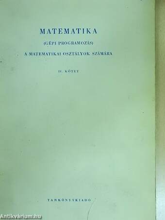 Matematika IV.