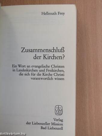 Zusammenschluß der Kirchen?