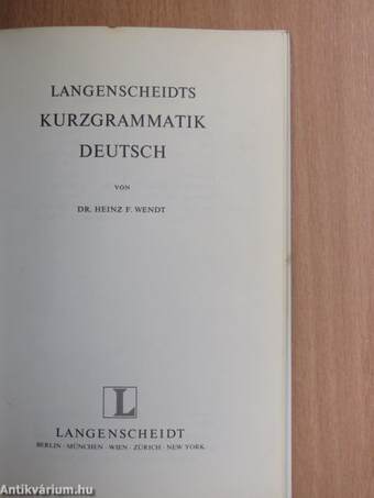 Langenscheidts Kurzgrammatik Deutsch