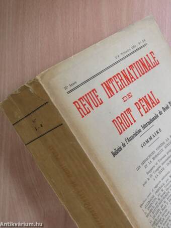 Revue Internationale de Droit Pénal 1964/1-4. I-II.