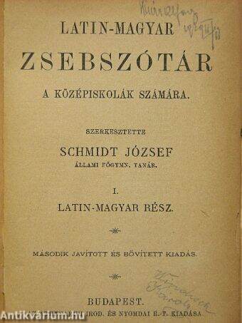 Latin-magyar/magyar-latin zsebszótár I-II.