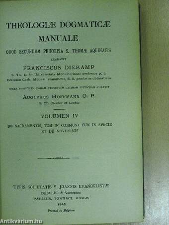 Theologiae Dogmaticae Manuale IV.