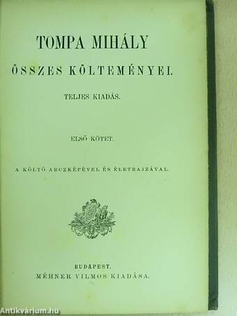 Tompa Mihály összes költeményei 1-4.