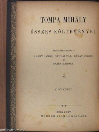 Tompa Mihály összes költeményei 1-4.