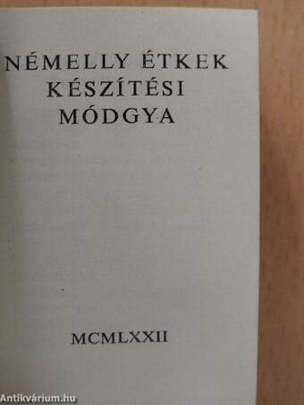 Némelly étkek készítési módgya (minikönyv) (számozott)