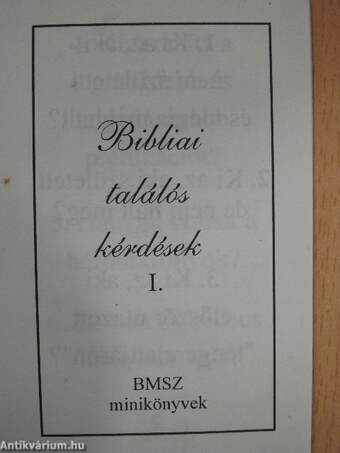 Bibliai találós kérdések I.