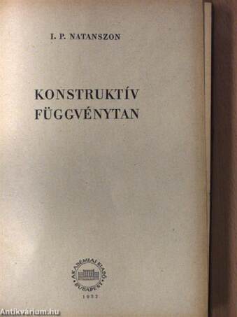 Konstruktív függvénytan