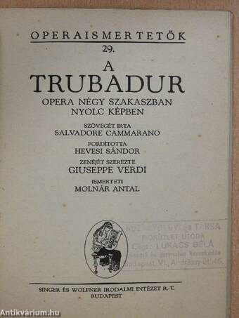 Verdi: A trubadur