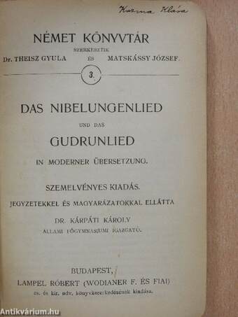 Das Nibelungenlied und das Gudrunlied (gótbetűs)