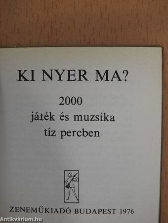 Ki nyer ma? (minikönyv) (számozott)