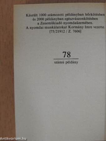 Magyar zeneműkiadás 1850-1975 (minikönyv) (számozott)