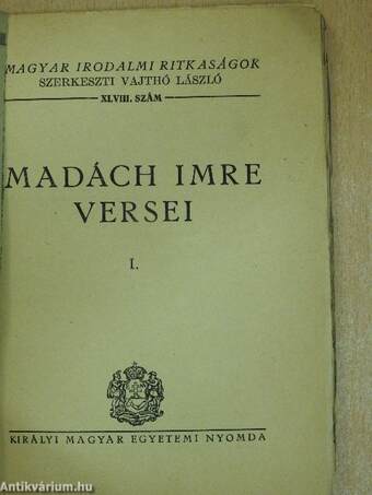 Madách Imre versei I.