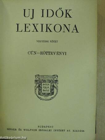 Uj idők lexikona 4. (töredék)