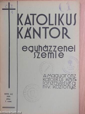 Katolikus kántor 1939. július 