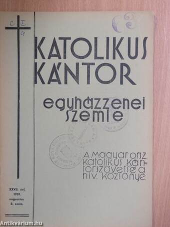 Katolikus kántor 1939. augusztus