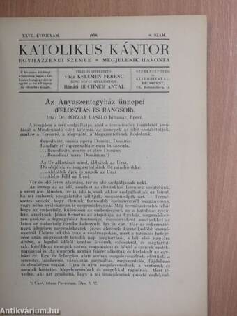 Katolikus kántor 1939. augusztus