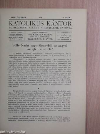 Katolikus kántor 1939. november