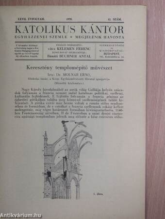 Katolikus kántor 1939. december