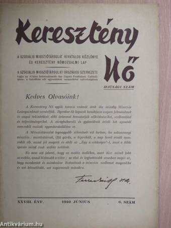 Keresztény Nő 1940. június 