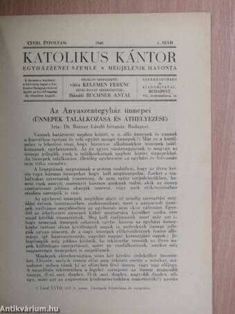 Katolikus kántor 1940. (nem teljes évfolyam)