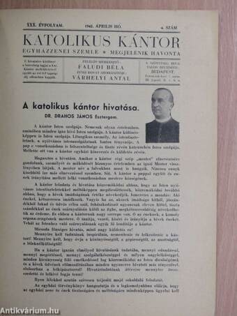 Katolikus kántor 1942. április