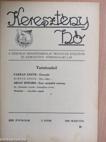 Keresztény Nő 1936. március