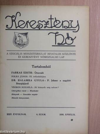 Keresztény Nő 1936. április