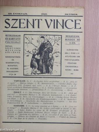 Szent Vince 1940. október