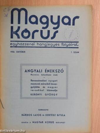 Magyar Kórus 1932. október