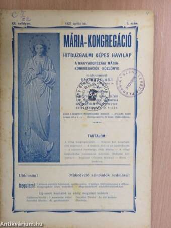 Mária Kongregáció 1927. április