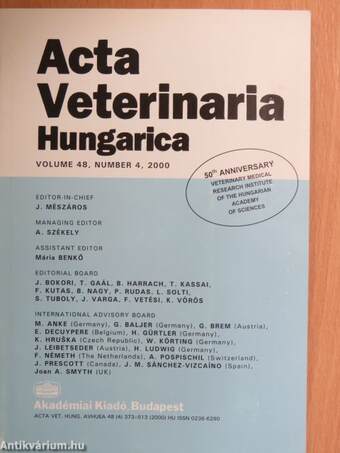Acta Veterinaria Hungarica 4/2000 - Jubilee Issue