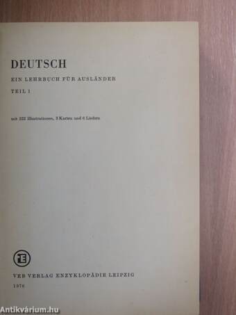 Deutsch - Ein Lehrbuch für Ausländer 1.