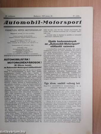 Automobil-Motorsport 1929. június 20.