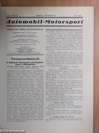 Automobil-Motorsport 1928. október 31.