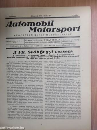 Automobil-Motorsport 1926. október 10.