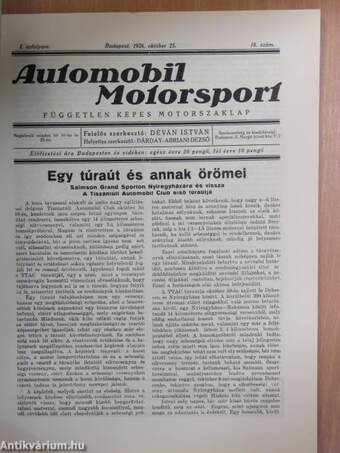 Automobil-Motorsport 1926. október 25.