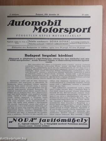 Automobil-Motorsport 1926. december 28.