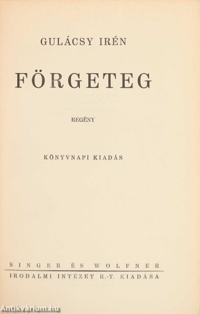 Förgeteg (aláírt példány)