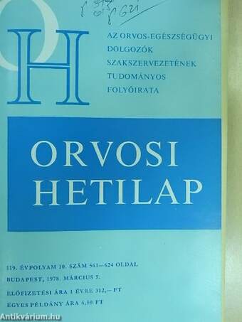 Orvosi Hetilap 1977-1978./Gyógyszerészet 1978./Egészségnevelés/Alkohológia (vegyes számok) (12db)