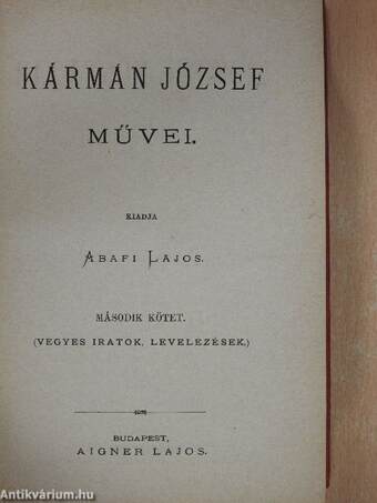 Kármán József művei I-II./Vegyes iratok/Kármán József levelezései