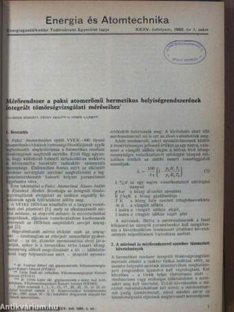 Energia és atomtechnika 1982. január-december
