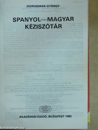 Spanyol-magyar kéziszótár